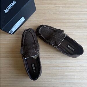 ALOHAS Brown Leather Loafers